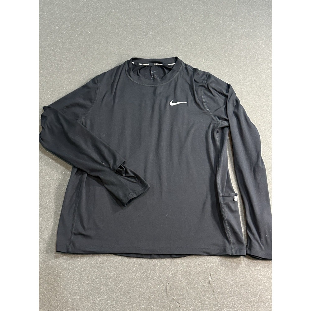 nike running dri fit long sleeve Black Medium